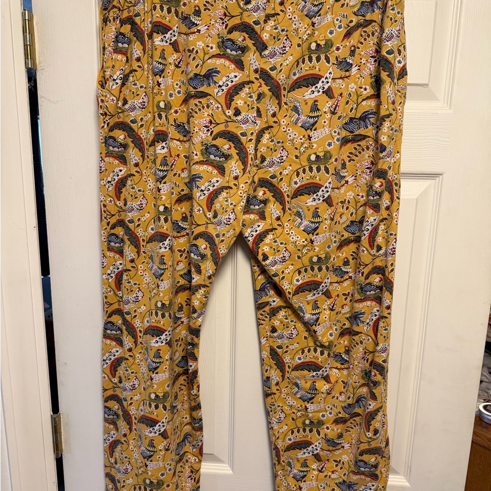 Vera Bradley Yellow Multi Floral Paisley Pajama Pants - Picture 2 of 4